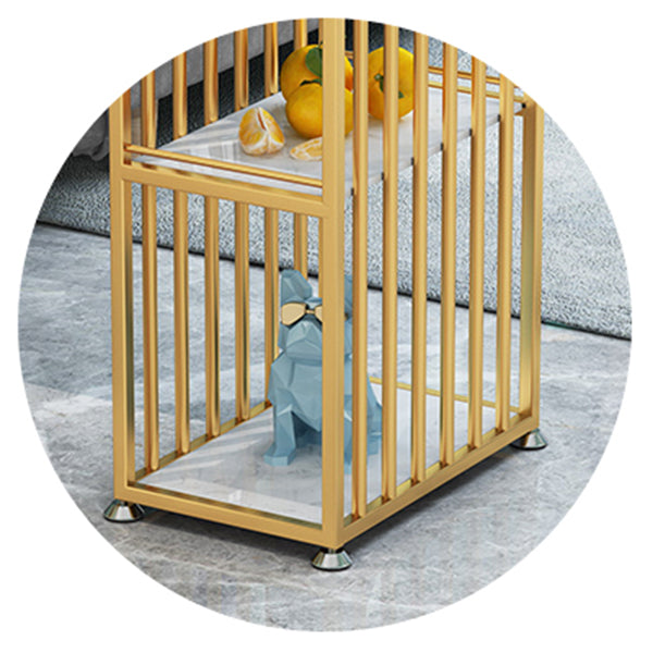 Glam Rectangle Bar Set Storage 1/2/3 Pieces Stone Counter Height Set in Gold