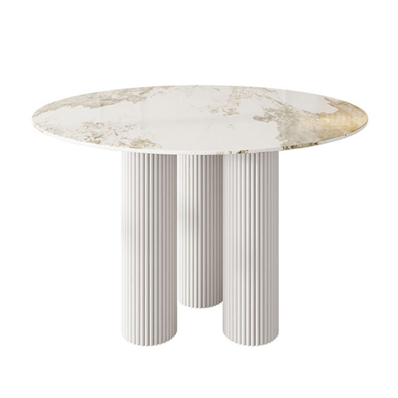 Modern 1/5 Pieces Dining Set Round Stone Dining Table for Dining Room Kitchen
