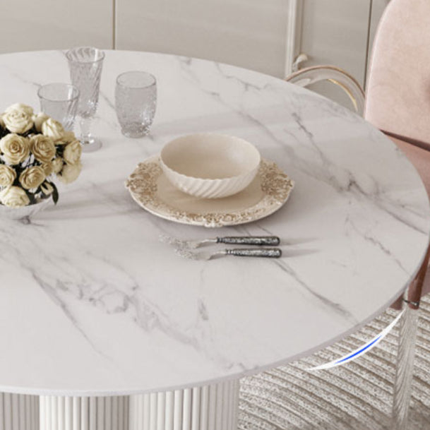 Modern 1/5 Pieces Dining Set Round Stone Dining Table for Dining Room Kitchen