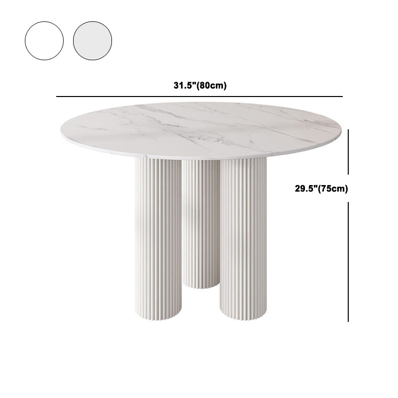 Modern 1/5 Pieces Dining Set Round Stone Dining Table for Dining Room Kitchen