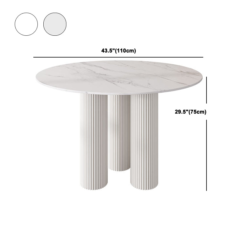 Modern 1/5 Pieces Dining Set Round Stone Dining Table for Dining Room Kitchen