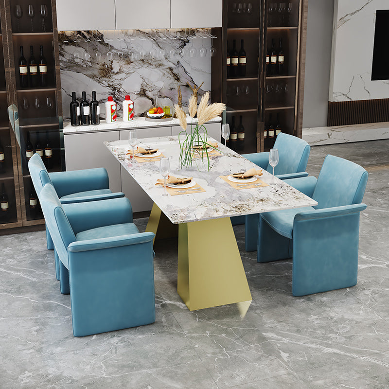 Nordic 1/5 Pieces Dining Set Rectangle Stone Dining Table for Kitchen Dining Room