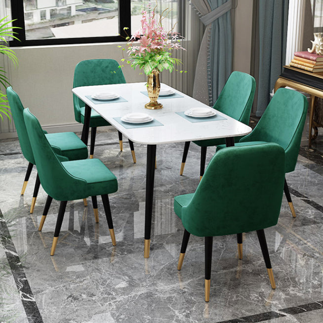 Contemporary Dining Table Set 1/2/7 Pieces Indoor Stone and Iron Dinette Set