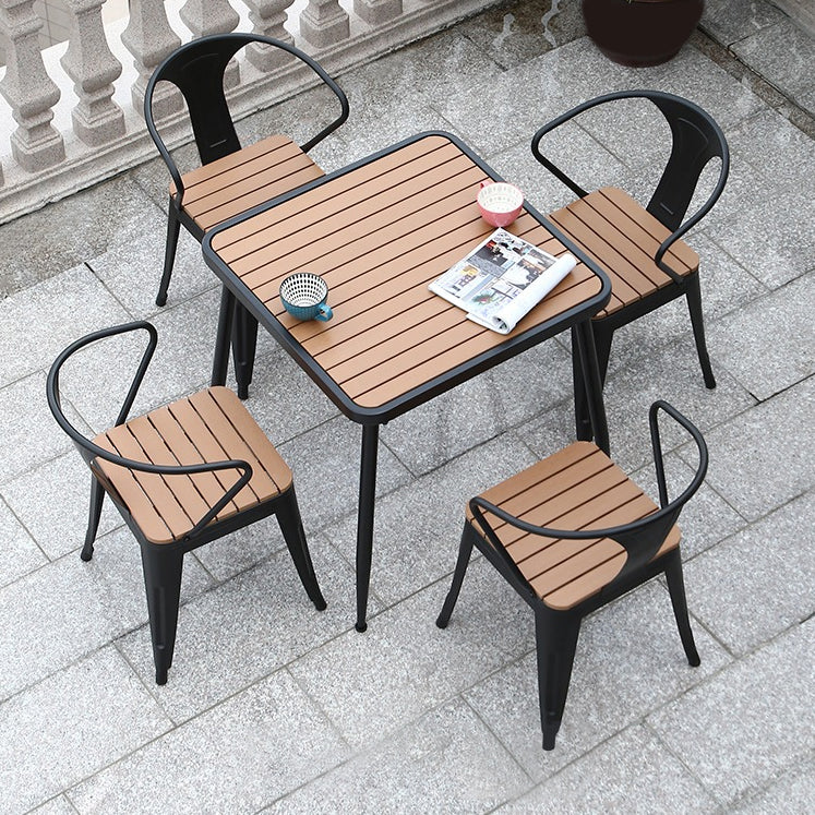 Modern Style Metal Dining Table Set 1/2/3/5/7 Pieces Outdoor Dinette Set
