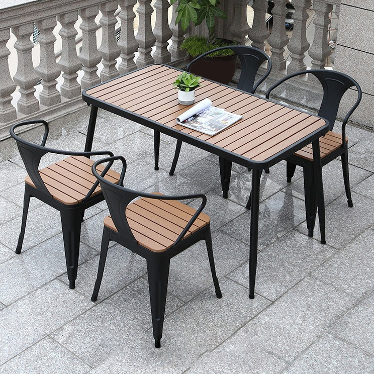 Modern Style Metal Dining Table Set 1/2/3/5/7 Pieces Outdoor Dinette Set