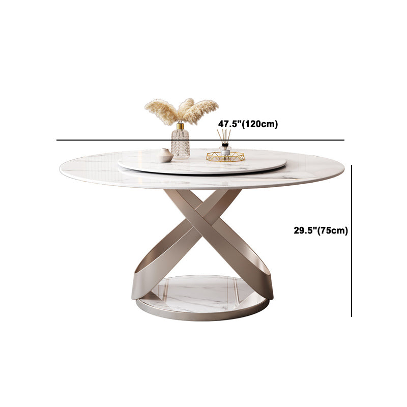 Modern Leather Dining Set 1/4/5/7 Pieces Round Dining Table and Chairs