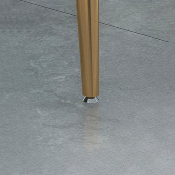 Stone Top Gold Base Dinner Room Kitchen Table Traditional Luxury Rectangle Dining Table