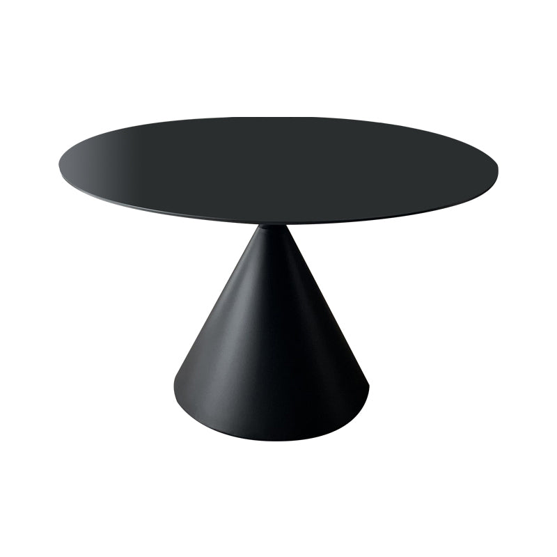 Contemporary Pedestal Dining Table Round Stone Furniture for Dining Room