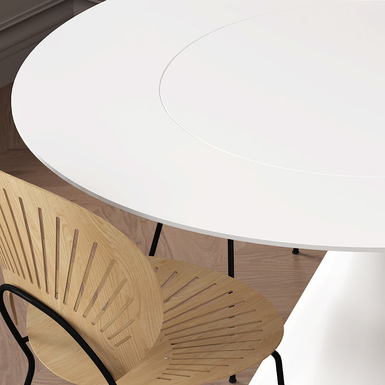 Contemporary Pedestal Dining Table Round Stone Furniture for Dining Room