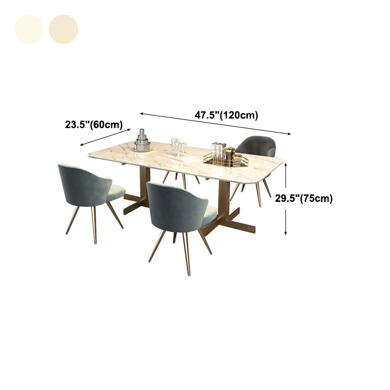 Traditional Luxury Dining Table White Marble Rectangle Dining Table for Home