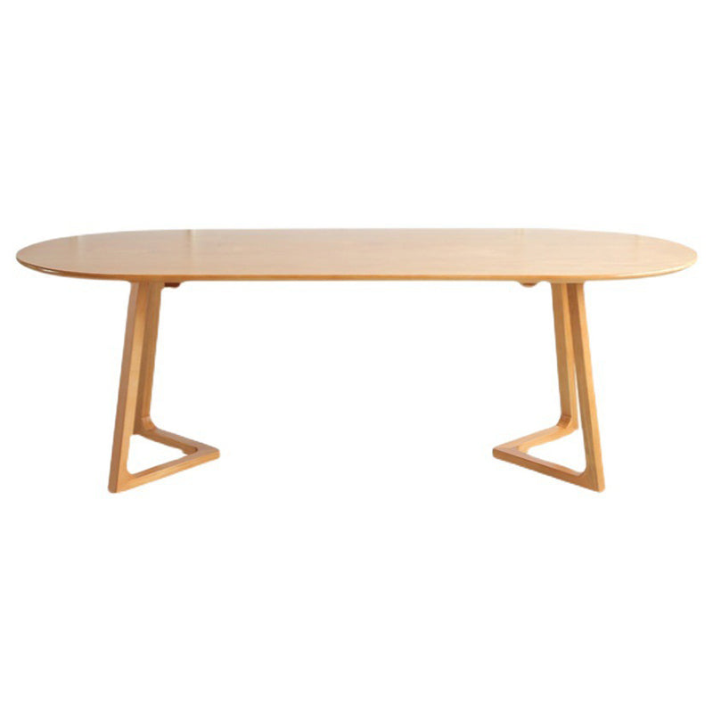 Solid Wood Dining Table Oval Contemporary Style Dinette Table for Home Kitchen