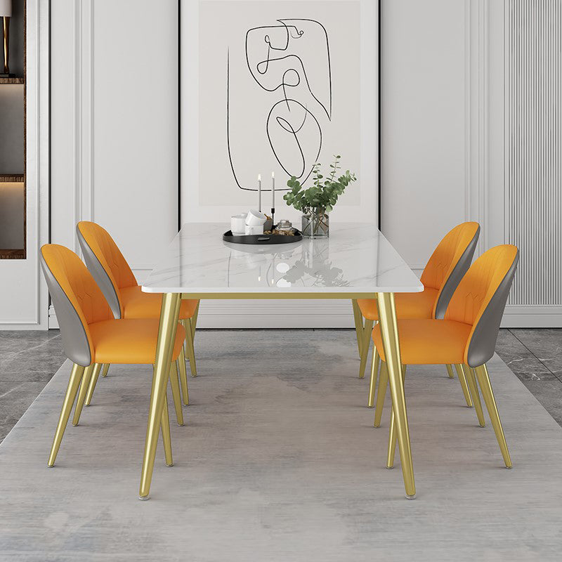 Traditional Luxury 4 Legs Furniture Stone Dining Table for Dining Room