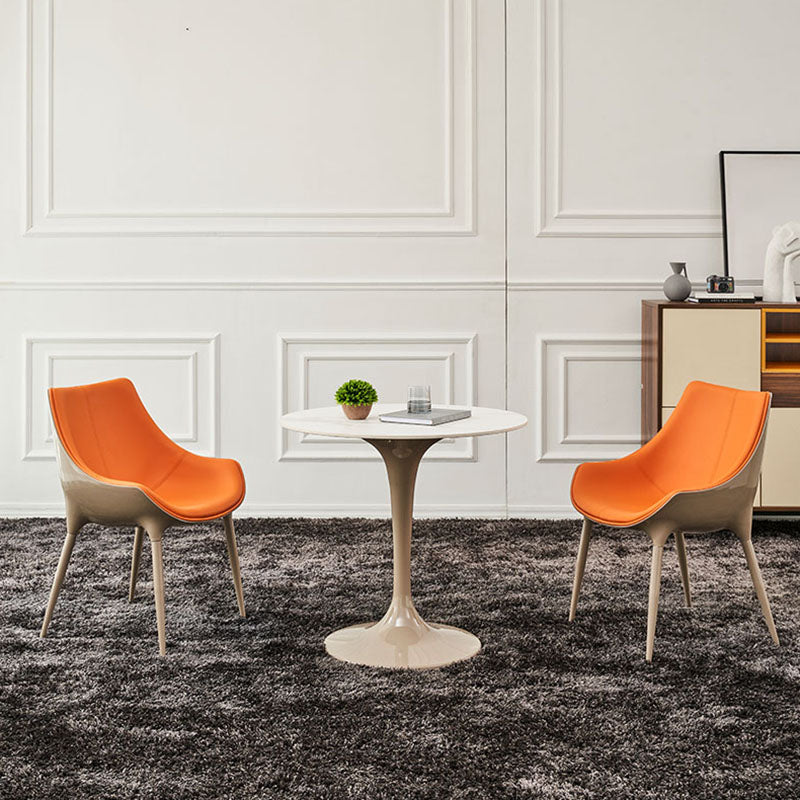 Faux Leather Dining Chair Parsons Chair in Matte Finish for Home