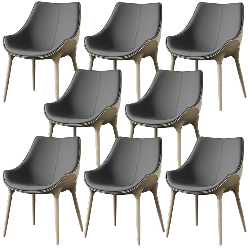 Faux Leather Dining Chair Parsons Chair in Matte Finish for Home