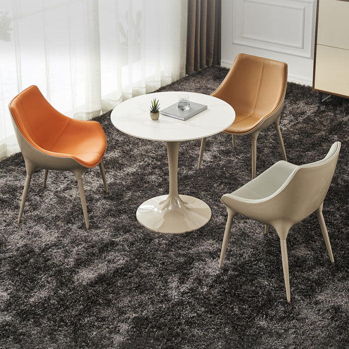 Faux Leather Dining Chair Parsons Chair in Matte Finish for Home