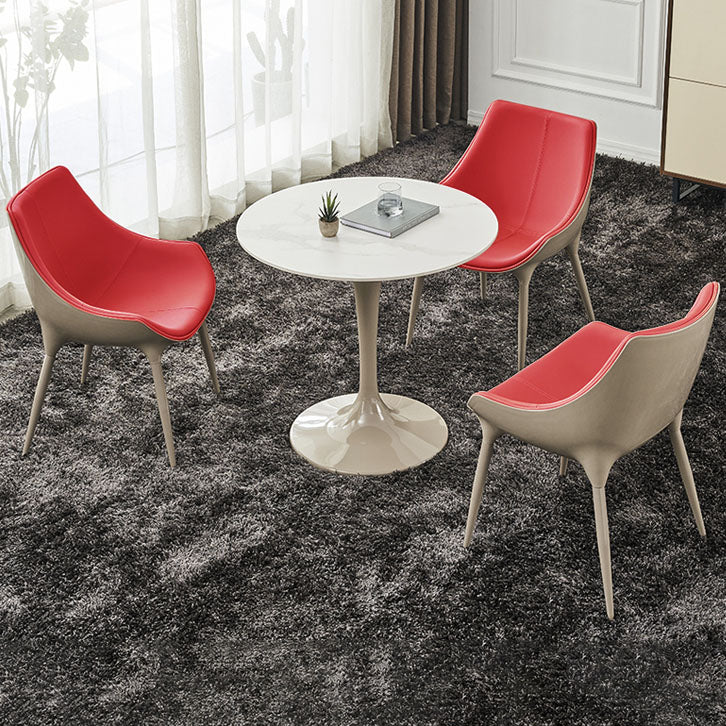 Faux Leather Dining Chair Parsons Chair in Matte Finish for Home