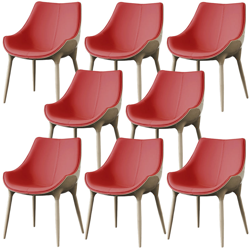 Faux Leather Dining Chair Parsons Chair in Matte Finish for Home