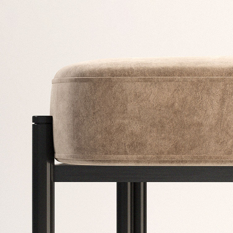 Contemporary Open Back Side Chair Upholstered Armless Dining Chair