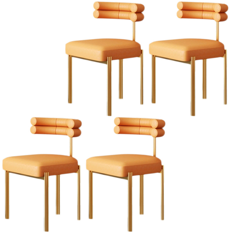 Contemporary Open Back Side Chair Upholstered Armless Dining Chair