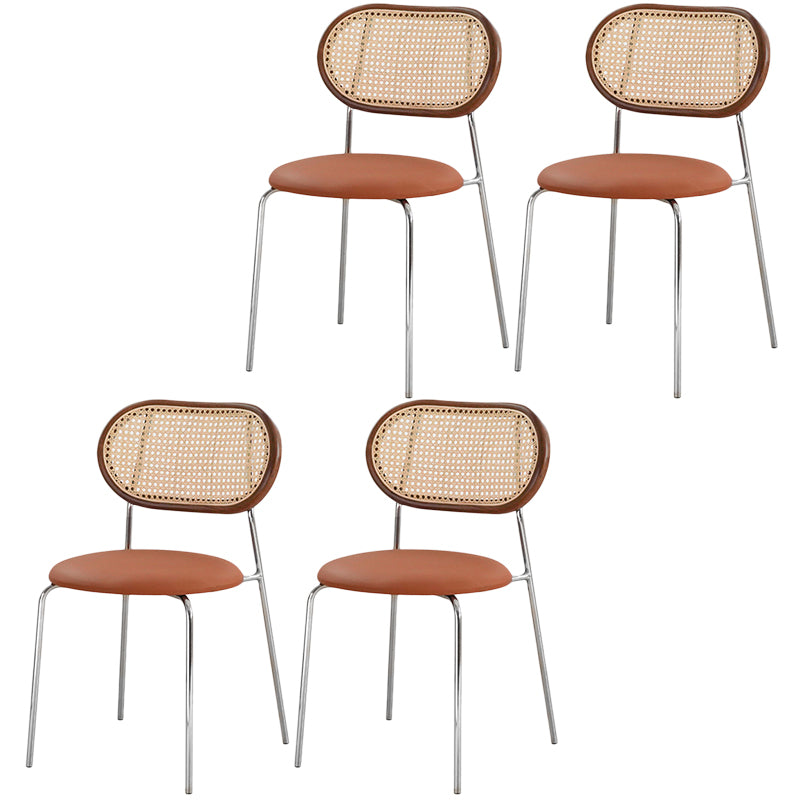 Upholstered Side Chair Contemporary Rattan Dining Chair for Dining Room