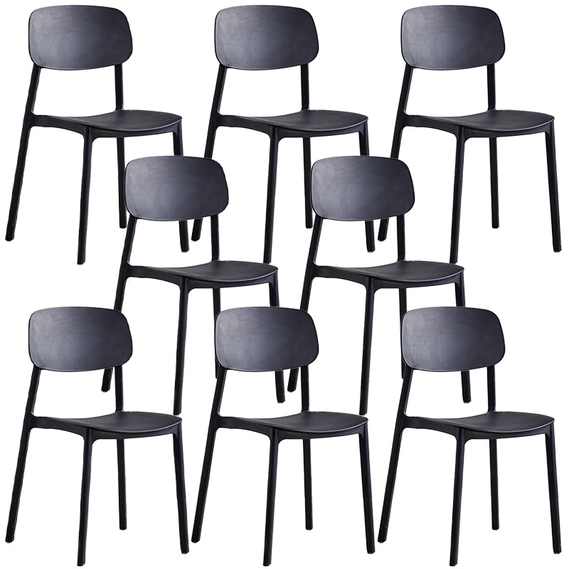 Plastic Dining Chair Open Back Dining Side Furniture in Matte Finish for Home