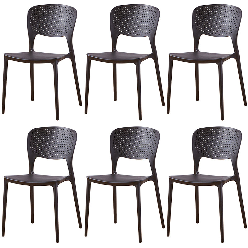 Modern Plastic Dining Chair Open Back Dining Side Furniture in Matte Finish for Indoor