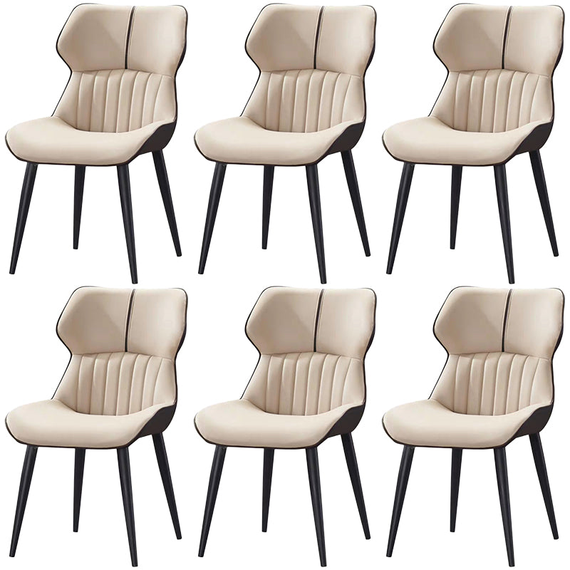 PU Leather Upholstered Dining Chair Contemporary Wingback Side Chair