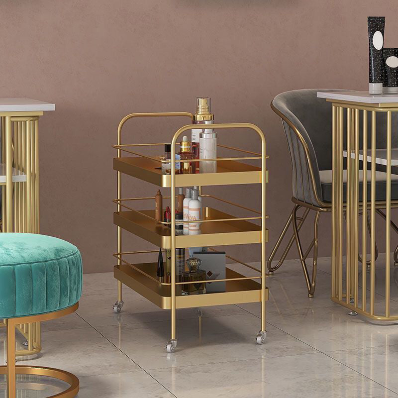 Modern Metal Rolling Prep Table Rectangular Prep Table for Home Use