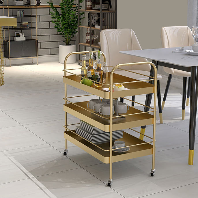 Modern Metal Rolling Prep Table Rectangular Prep Table for Home Use