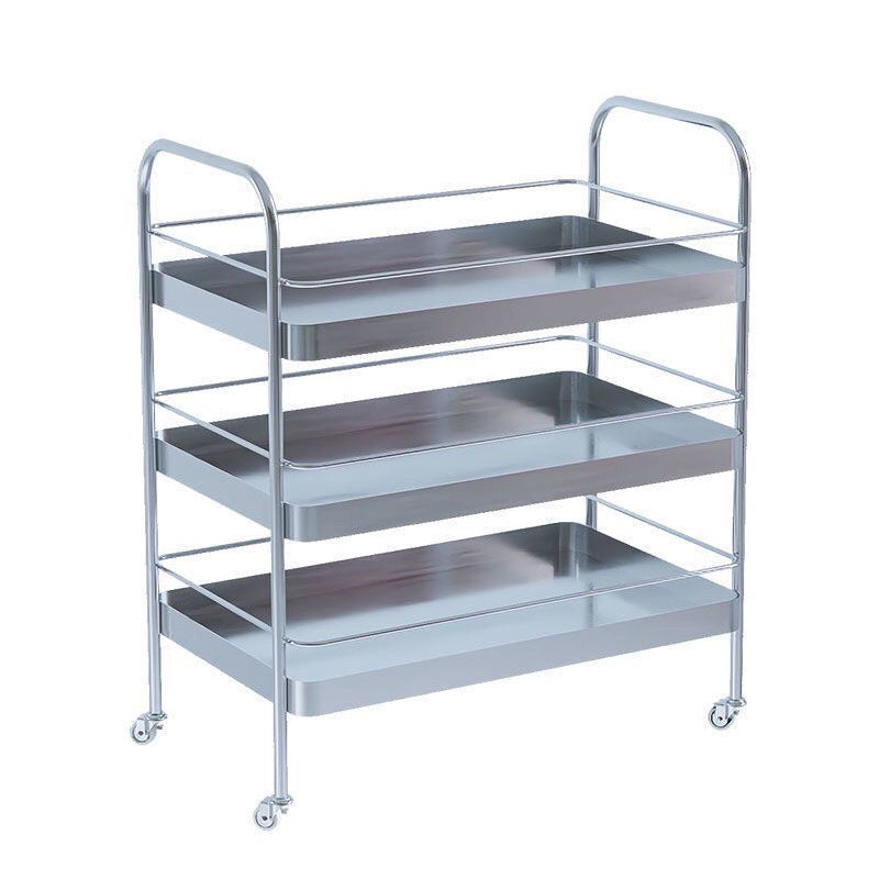 Modern Metal Rolling Prep Table Rectangular Prep Table for Home Use