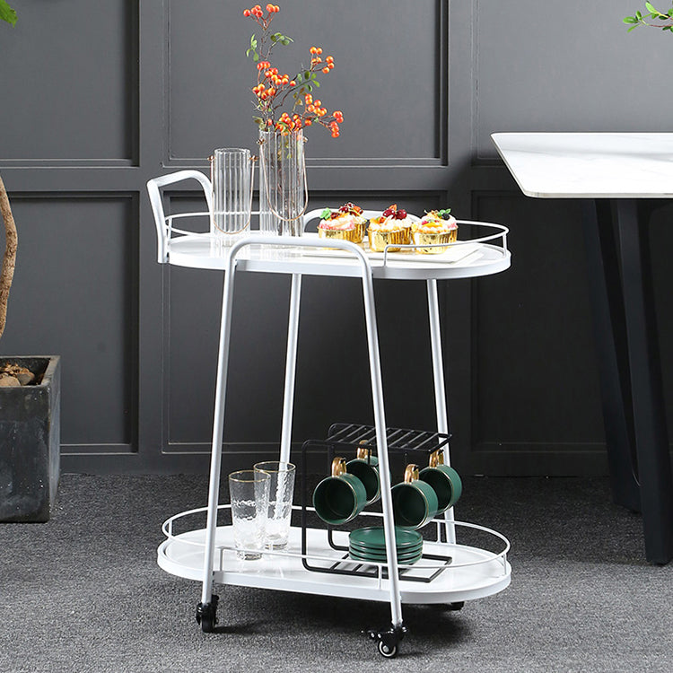 Contemporary Style Rolling Prep Table Stone Prep Table for Kitchen