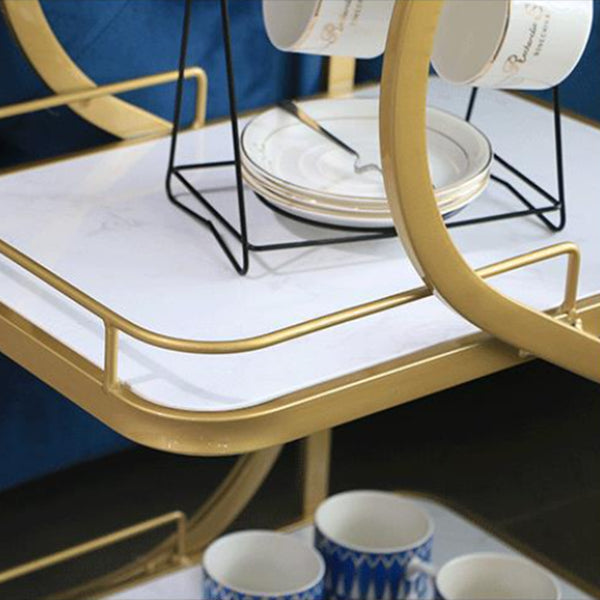 Contemporary Style Rolling Prep Table Stone Prep Table for Restaurant