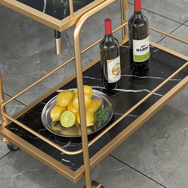 33.86"H Rolling Modern Prep Table Metal Rectangular Prep Table for Home Use