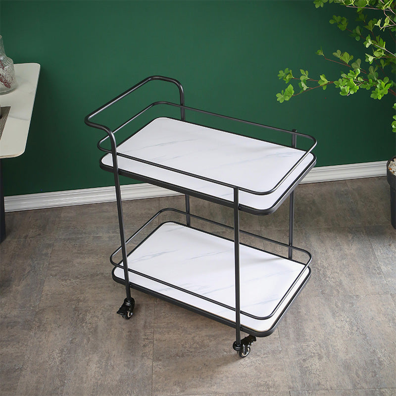 31.5"H Modern Prep Table Metal Rectangular Rolling Prep Table for Home Use