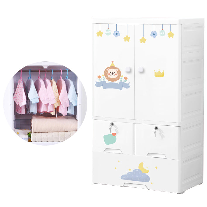 Contemporary Storage Cabinet with Drawers Plastic Cabinet for Bedroom