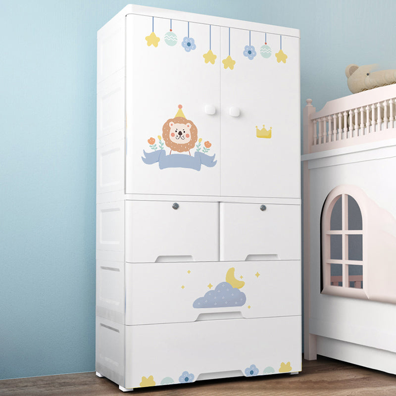 Contemporary Storage Cabinet with Drawers Plastic Cabinet for Bedroom