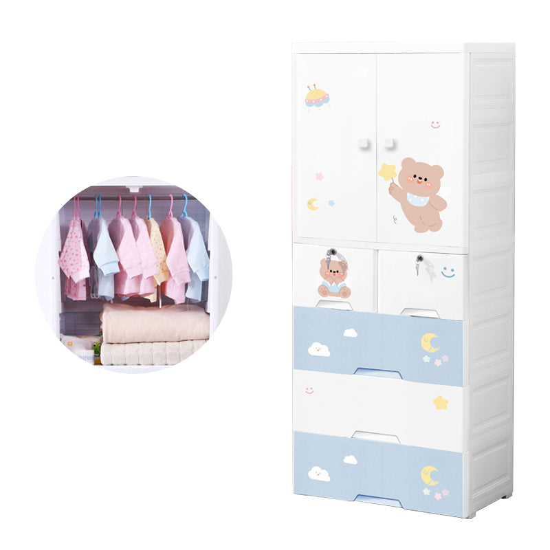 Contemporary Storage Cabinet with Drawers Plastic Cabinet for Bedroom