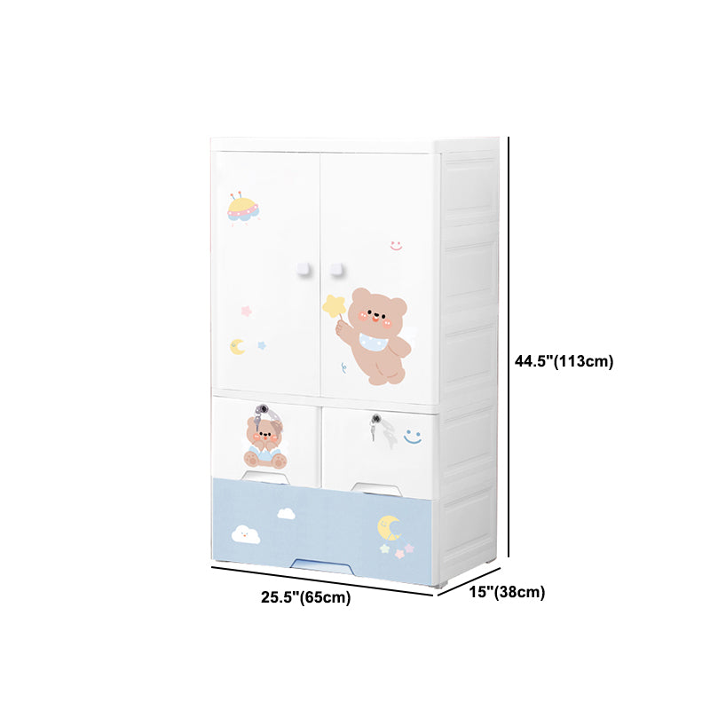 Contemporary Storage Cabinet with Drawers Plastic Cabinet for Bedroom