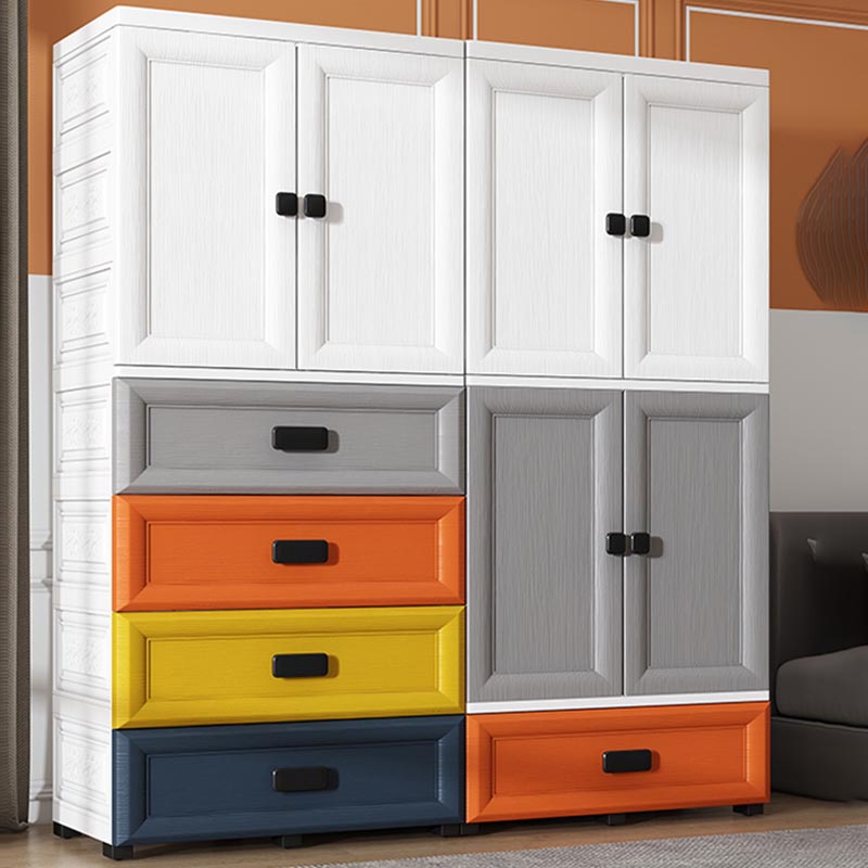 Contemporary Style Wardrobe Plastic Bedroom Wardrobe Closet with Storage