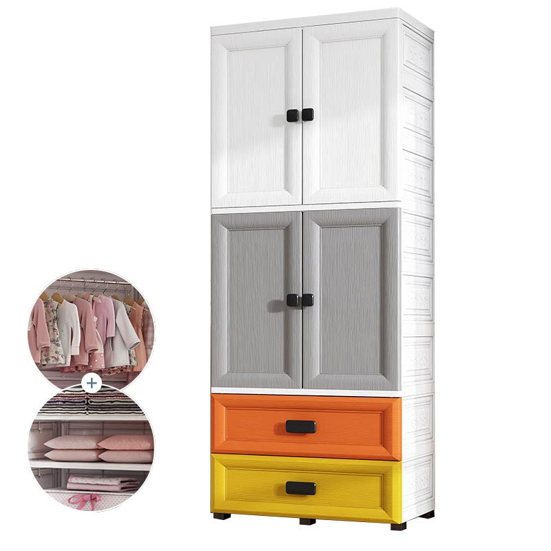 Contemporary Style Wardrobe Plastic Bedroom Wardrobe Closet with Storage
