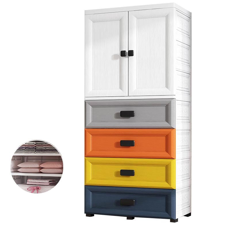 Contemporary Style Wardrobe Plastic Bedroom Wardrobe Closet with Storage