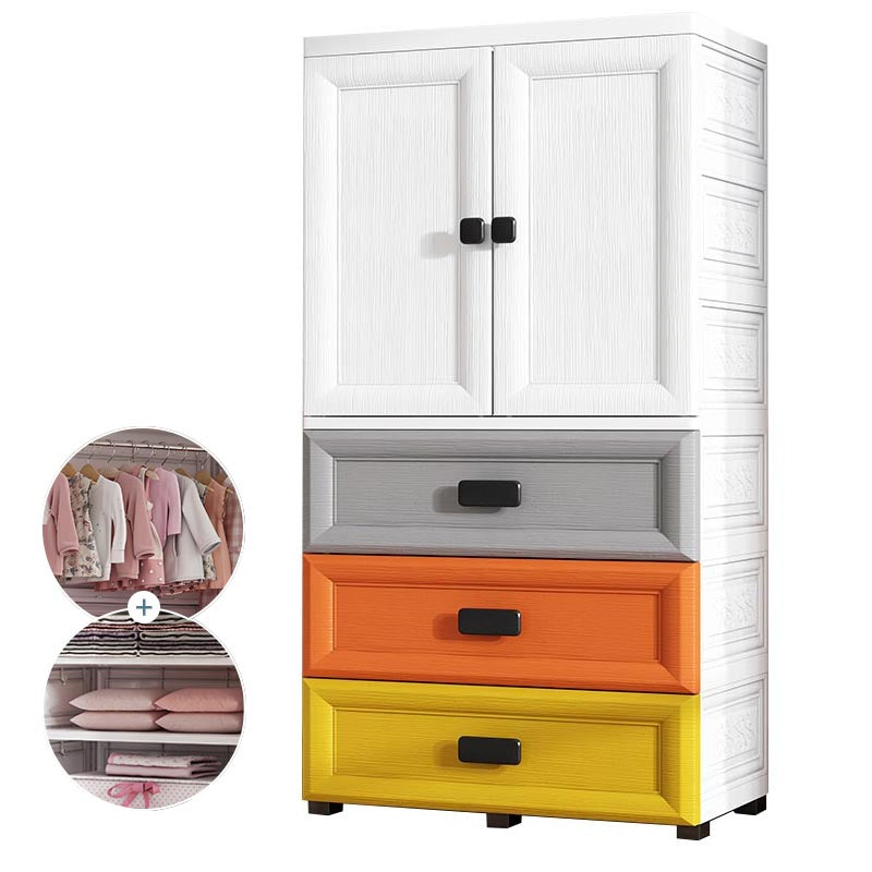 Contemporary Style Wardrobe Plastic Bedroom Wardrobe Closet with Storage