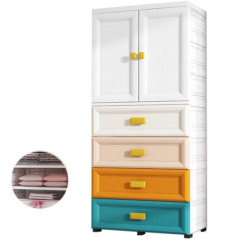 Contemporary Style Wardrobe Plastic Bedroom Wardrobe Closet with Storage