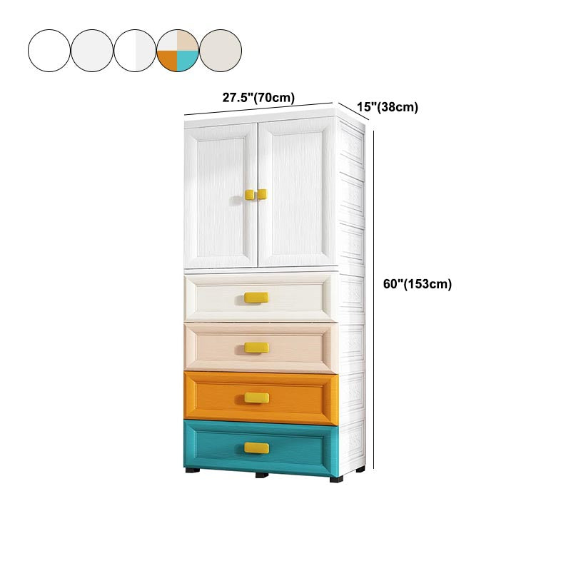 Contemporary Style Wardrobe Plastic Bedroom Wardrobe Closet with Storage