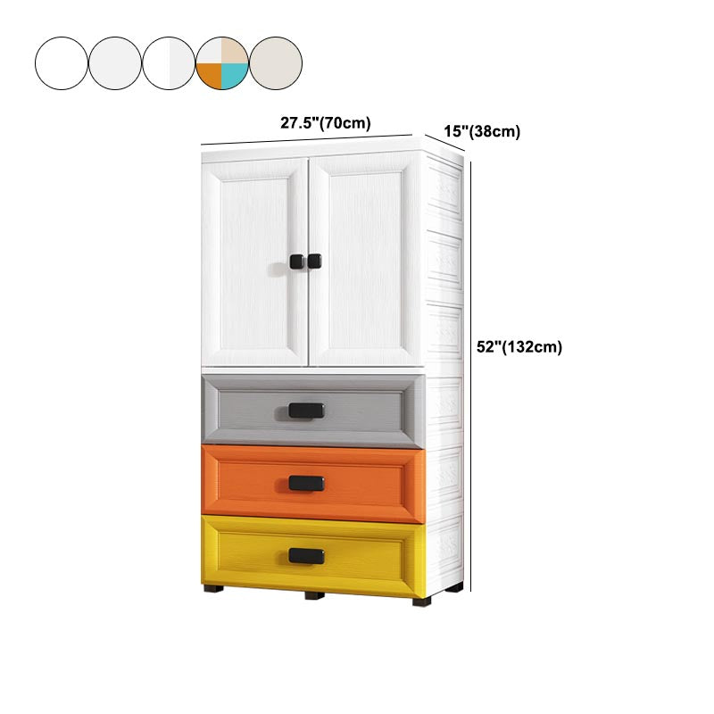 Contemporary Style Wardrobe Plastic Bedroom Wardrobe Closet with Storage