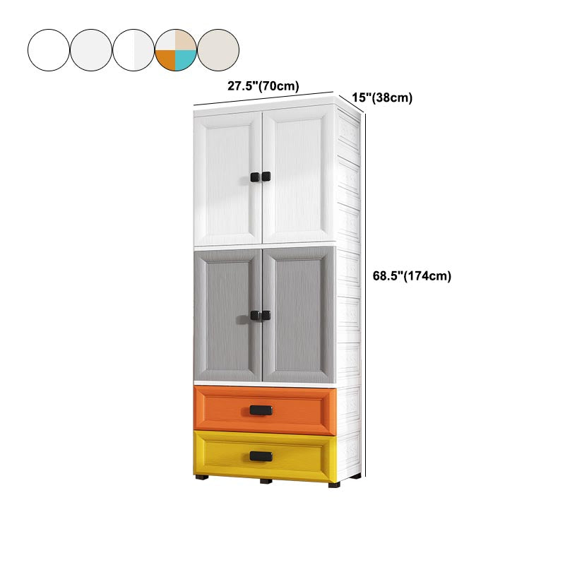 Contemporary Style Wardrobe Plastic Bedroom Wardrobe Closet with Storage