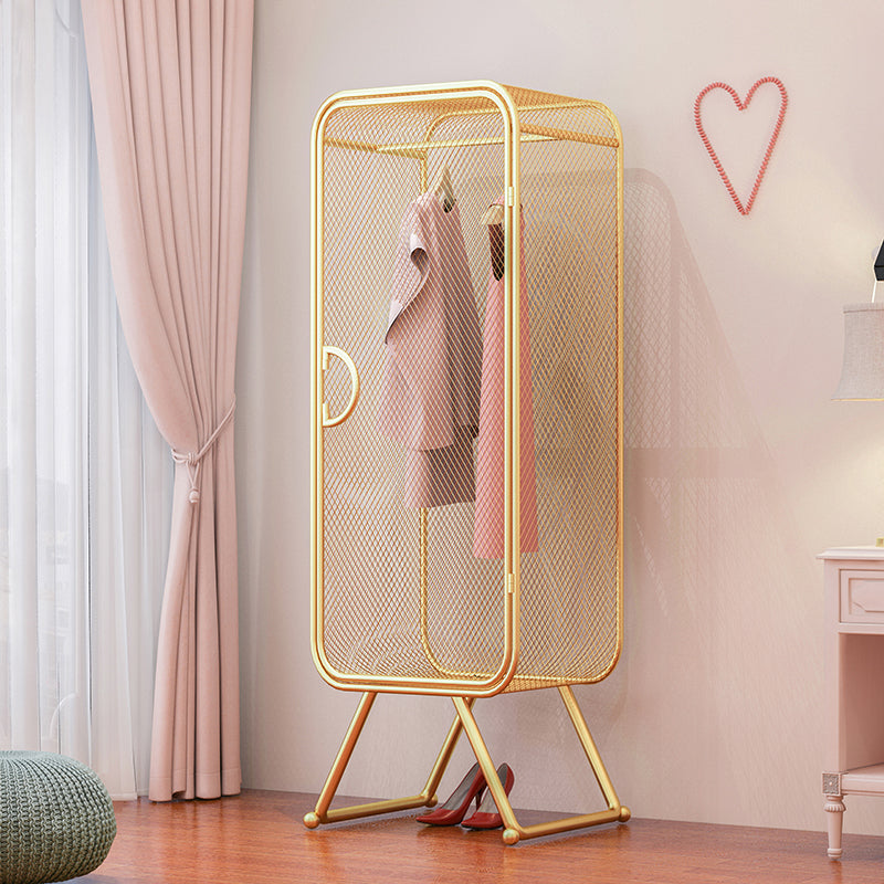 Metal Wardrobe Cabinet Contemporary Hinged Wardrobe Armoire for Home