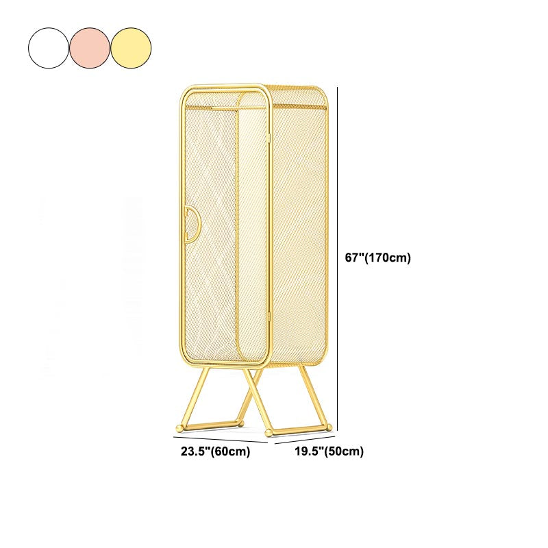 Metal Wardrobe Cabinet Contemporary Hinged Wardrobe Armoire for Home