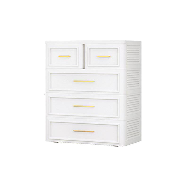 White and Green Non-Hanging Armoire Contemporary Plastic Cabinet