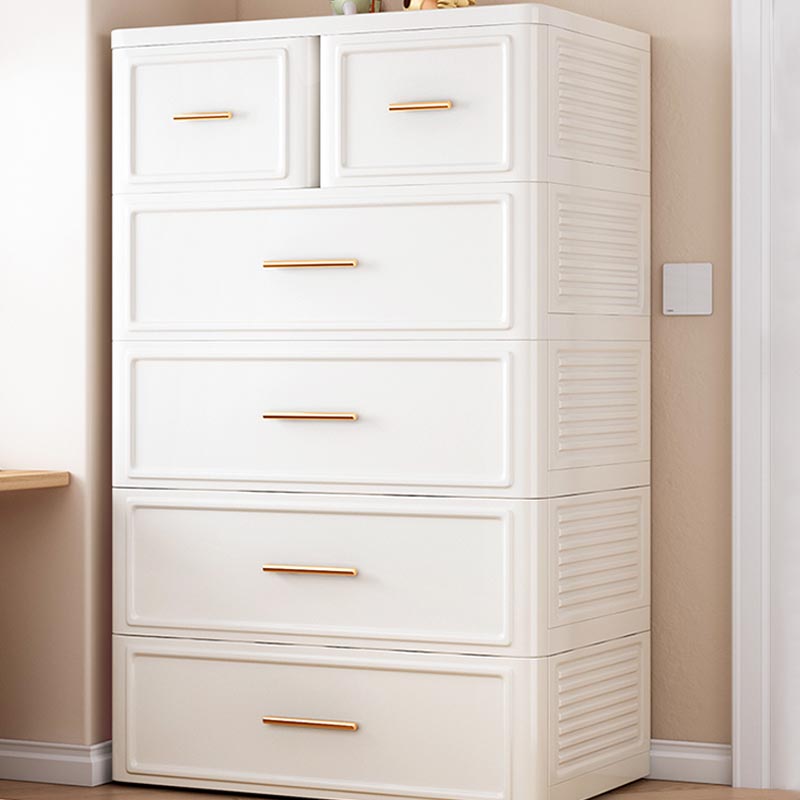 White and Green Non-Hanging Armoire Contemporary Plastic Cabinet